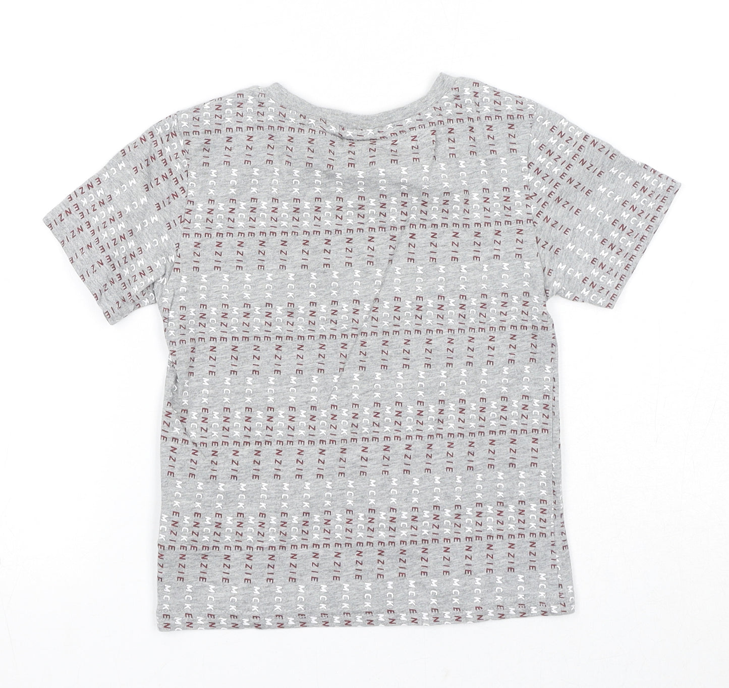 McKenzie Boys Grey Geometric Cotton Pullover T-Shirt Size 4-5 Years Crew Neck Pullover