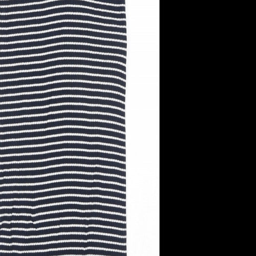 Topshop Womens Blue Striped Cotton Camisole Tank Size 8 V-Neck