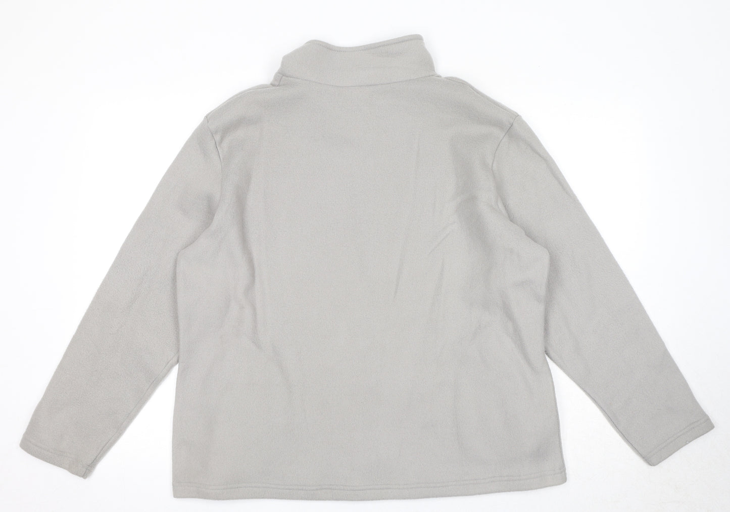 Anne De Lancay Womens Grey Jacket Size L Zip - Flower Detail