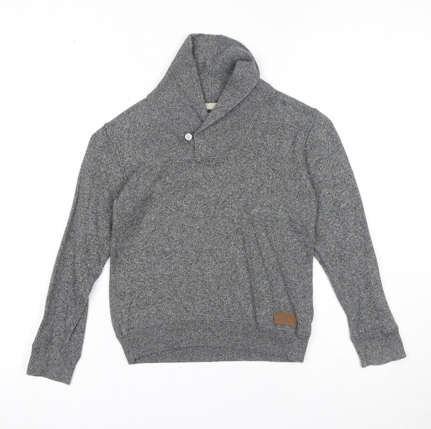 NEXT Boys Grey Collared Cotton Pullover Jumper Size 6 Years Pullover