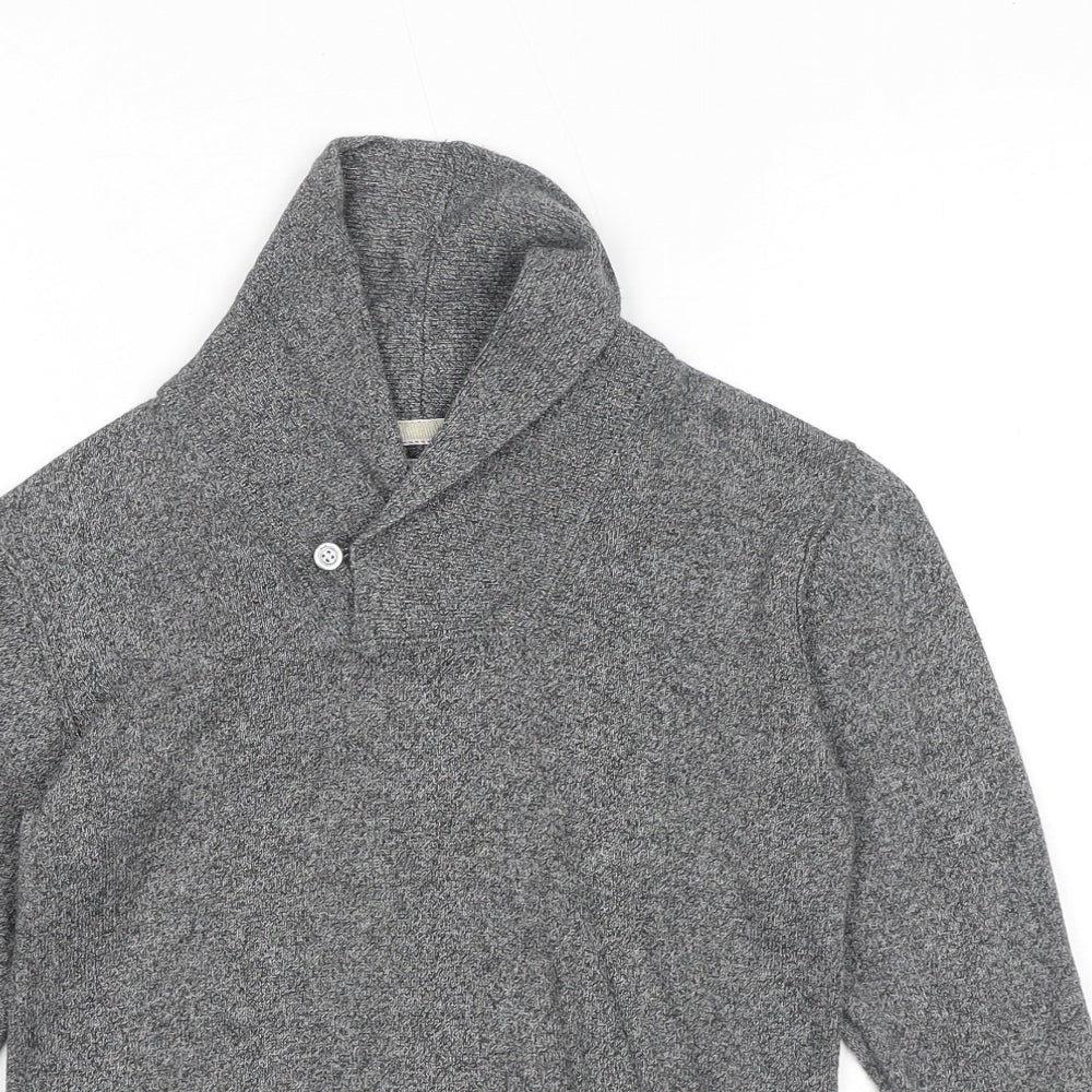 NEXT Boys Grey Collared Cotton Pullover Jumper Size 6 Years Pullover
