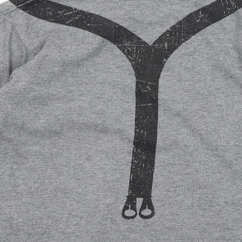Disney Boys Grey Cotton Pullover T-Shirt Size 4-5 Years Round Neck Pullover - Mickey Mouse