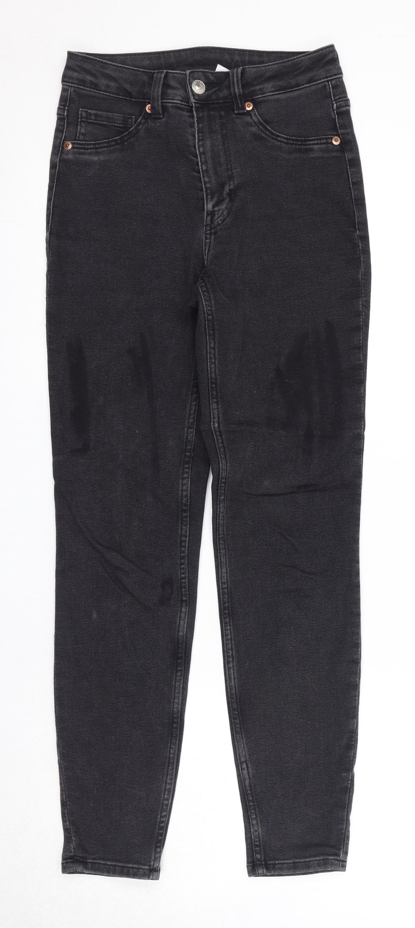 Divided Womens Black Cotton Straight Jeans Size 6 Regular Zip