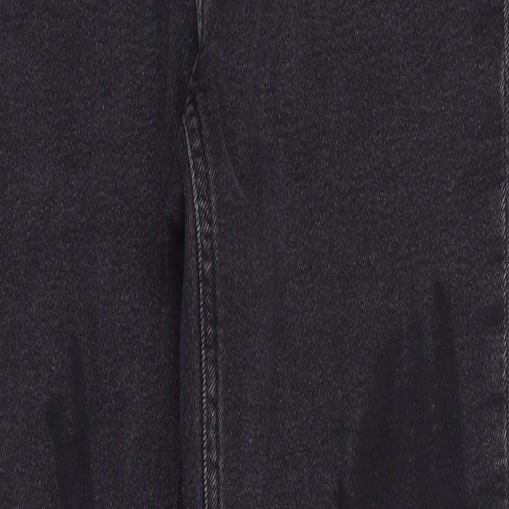 Divided Womens Black Cotton Straight Jeans Size 6 Regular Zip