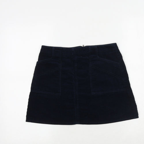 BDG Womens Blue Cotton Mini Skirt Size S Zip