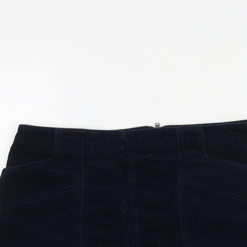 BDG Womens Blue Cotton Mini Skirt Size S Zip