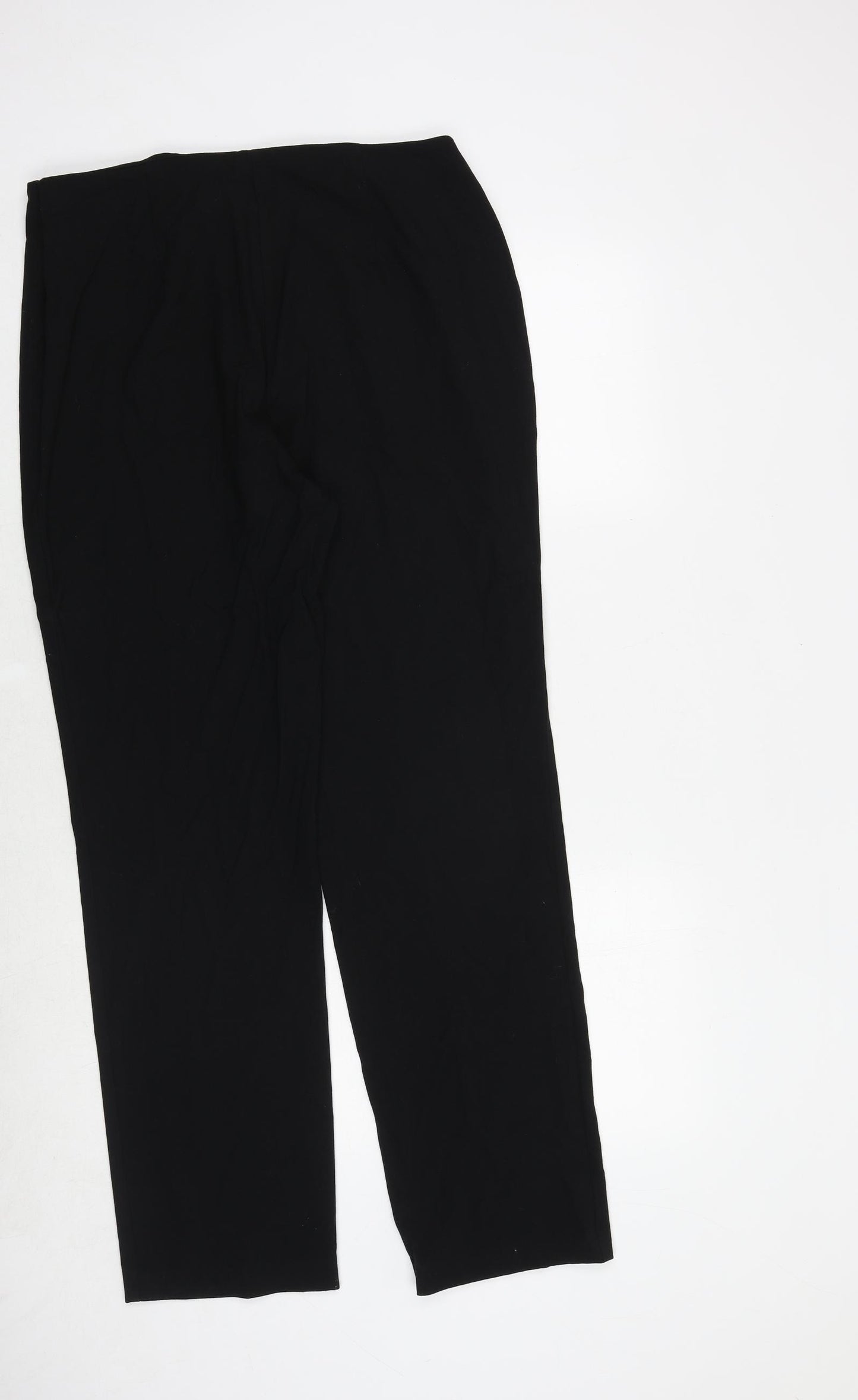 Marks and Spencer Womens Black Polyester Trousers Size 16 Regular Zip