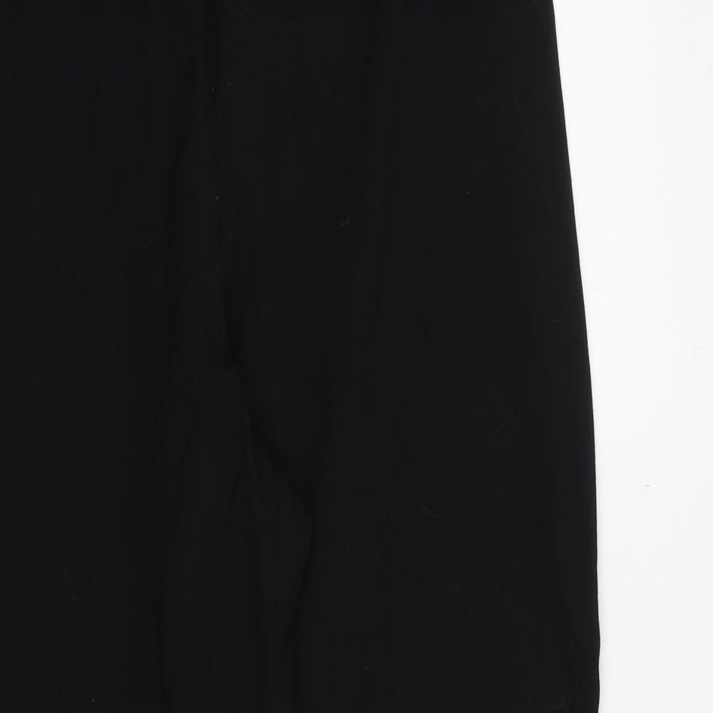 Marks and Spencer Womens Black Polyester Trousers Size 16 Regular Zip