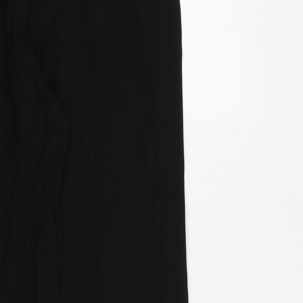 Marks and Spencer Womens Black Polyester Trousers Size 16 Regular Zip