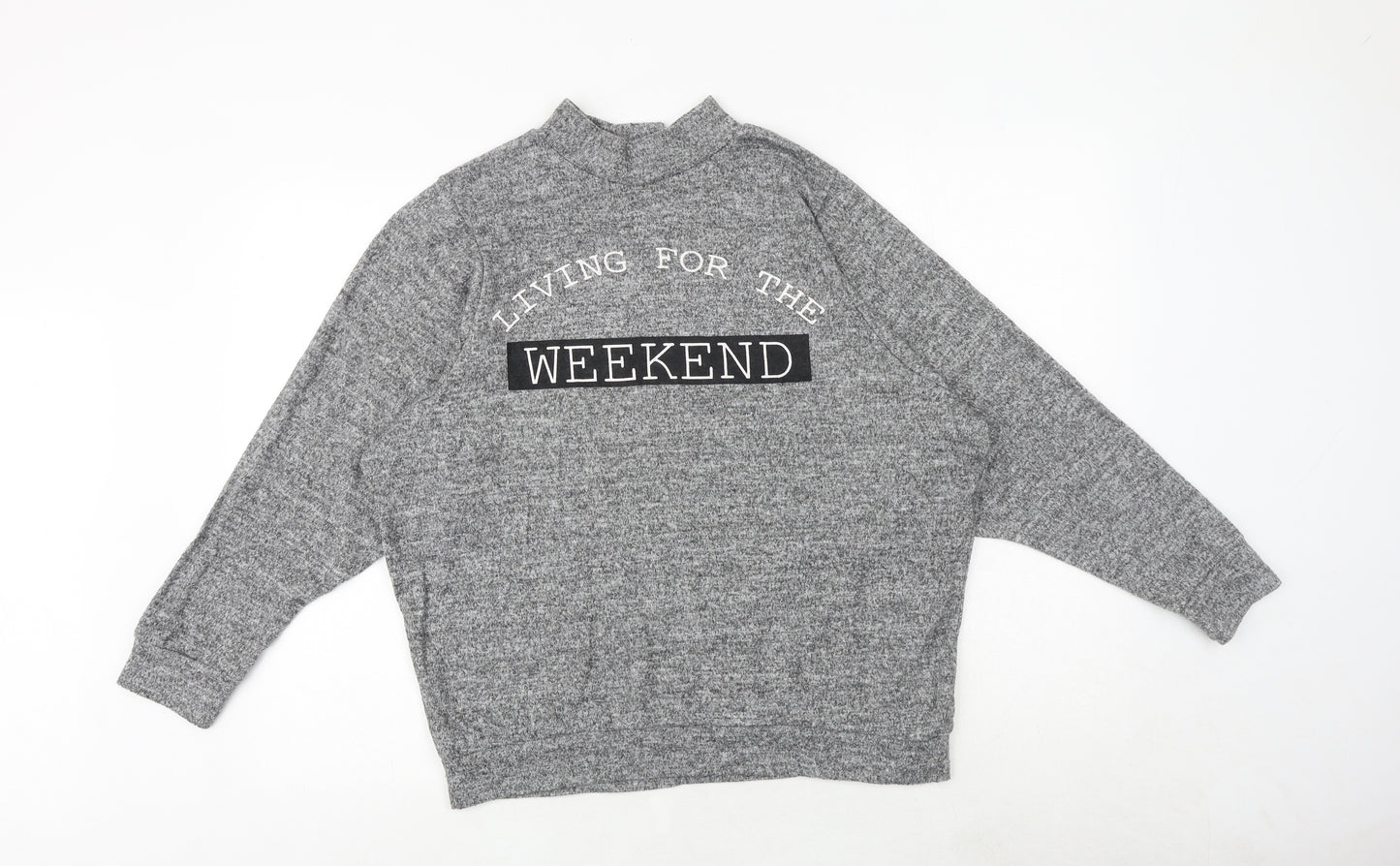 Select Womens Grey Polyester Pullover Sweatshirt Size 10 Pullover - Living for the Weekend
