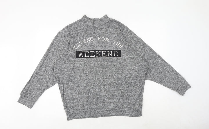 Select Womens Grey Polyester Pullover Sweatshirt Size 10 Pullover - Living for the Weekend