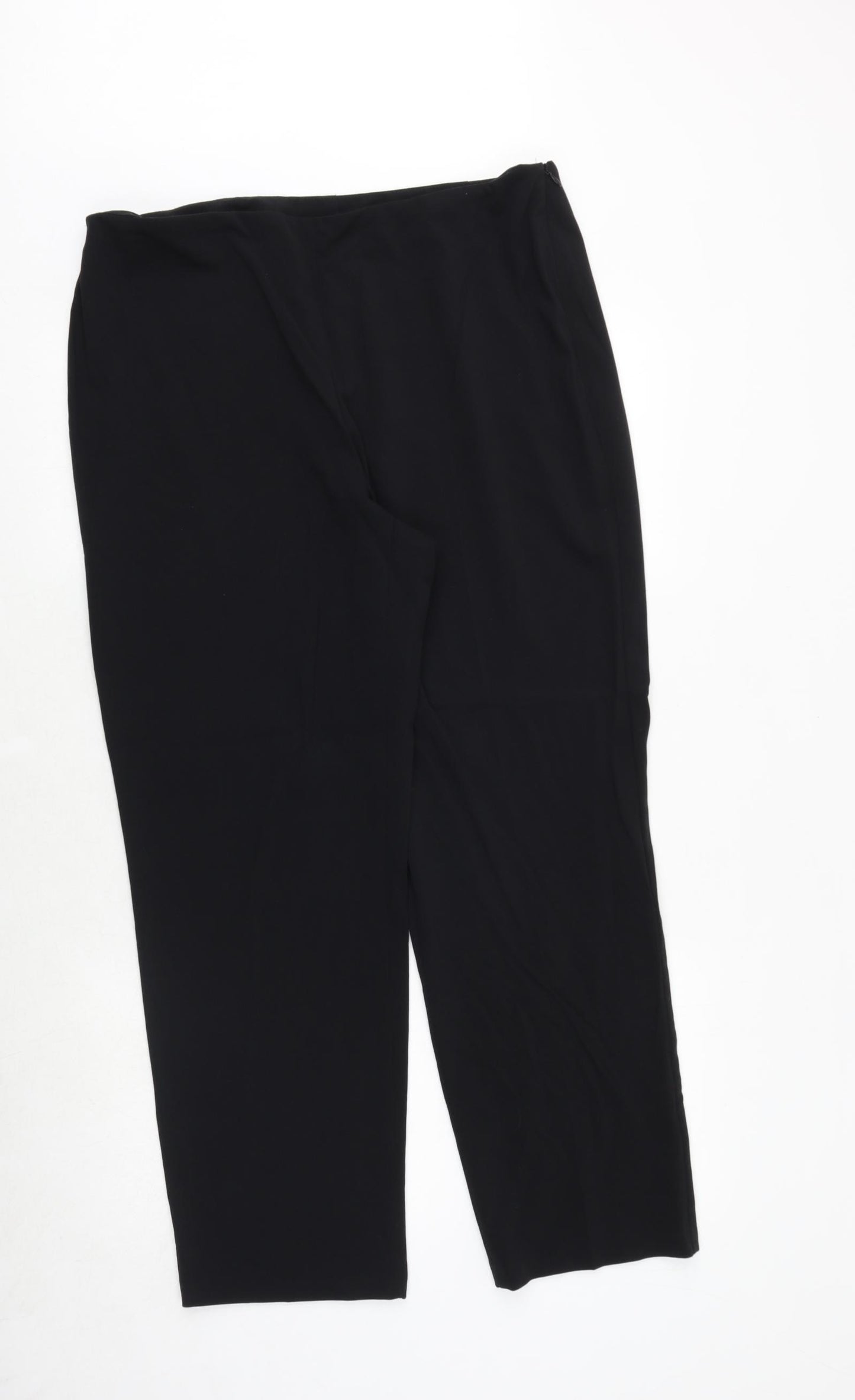 Marks and Spencer Womens Black Polyester Trousers Size 18 Regular Zip