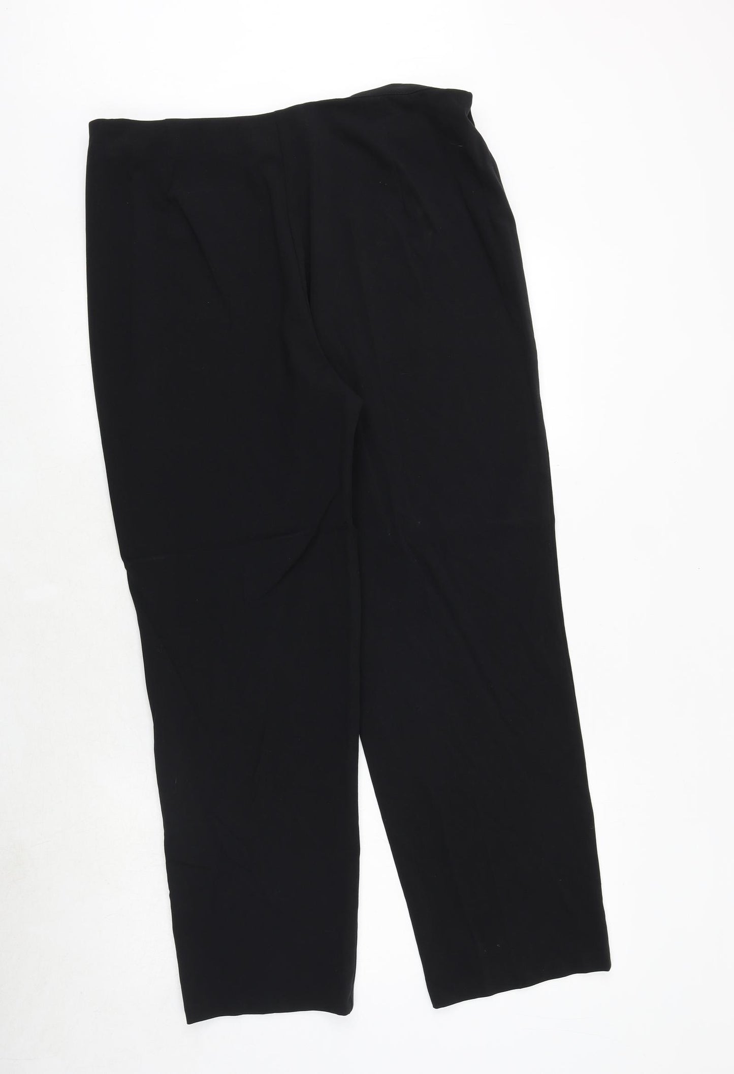 Marks and Spencer Womens Black Polyester Trousers Size 18 Regular Zip