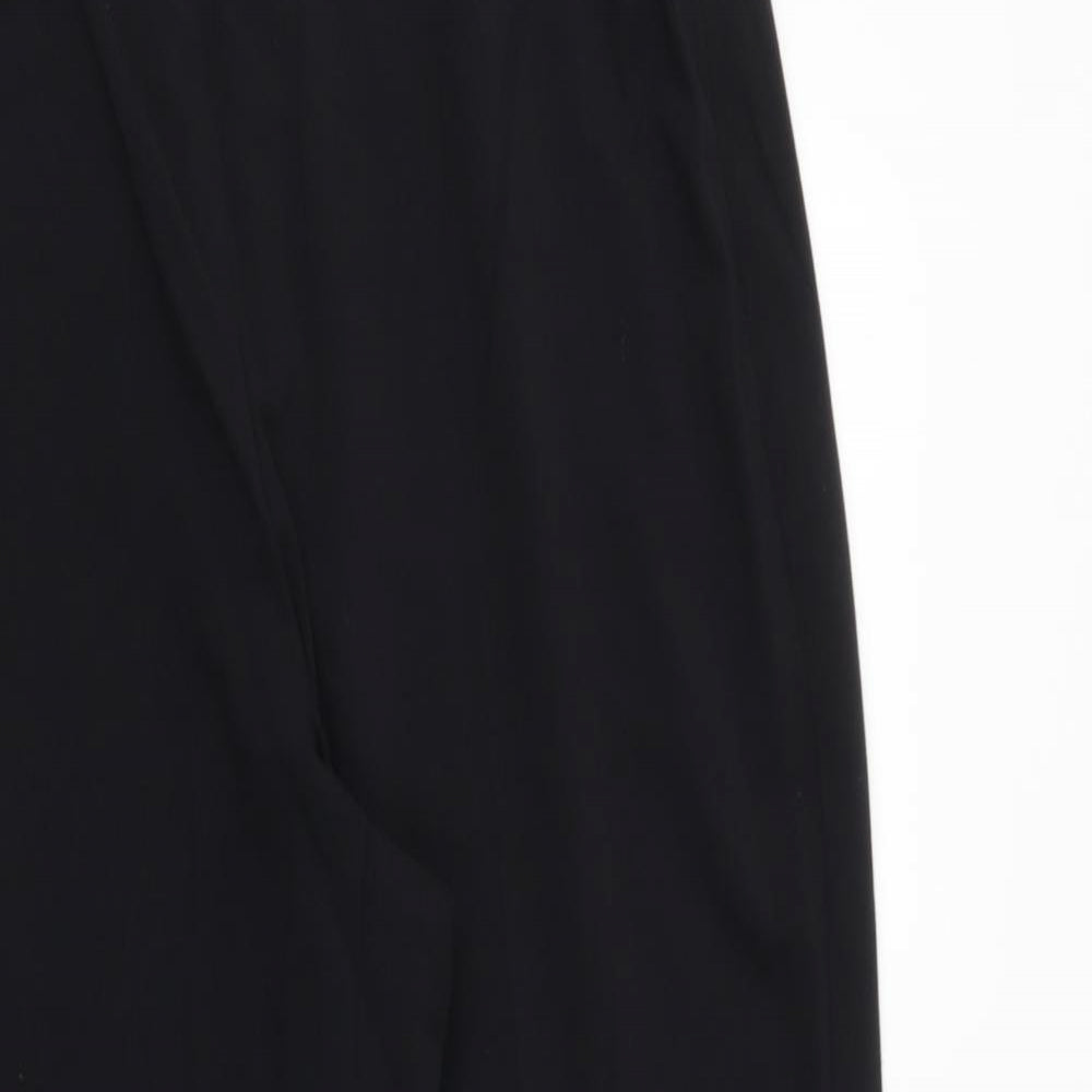Marks and Spencer Womens Black Polyester Trousers Size 18 Regular Zip