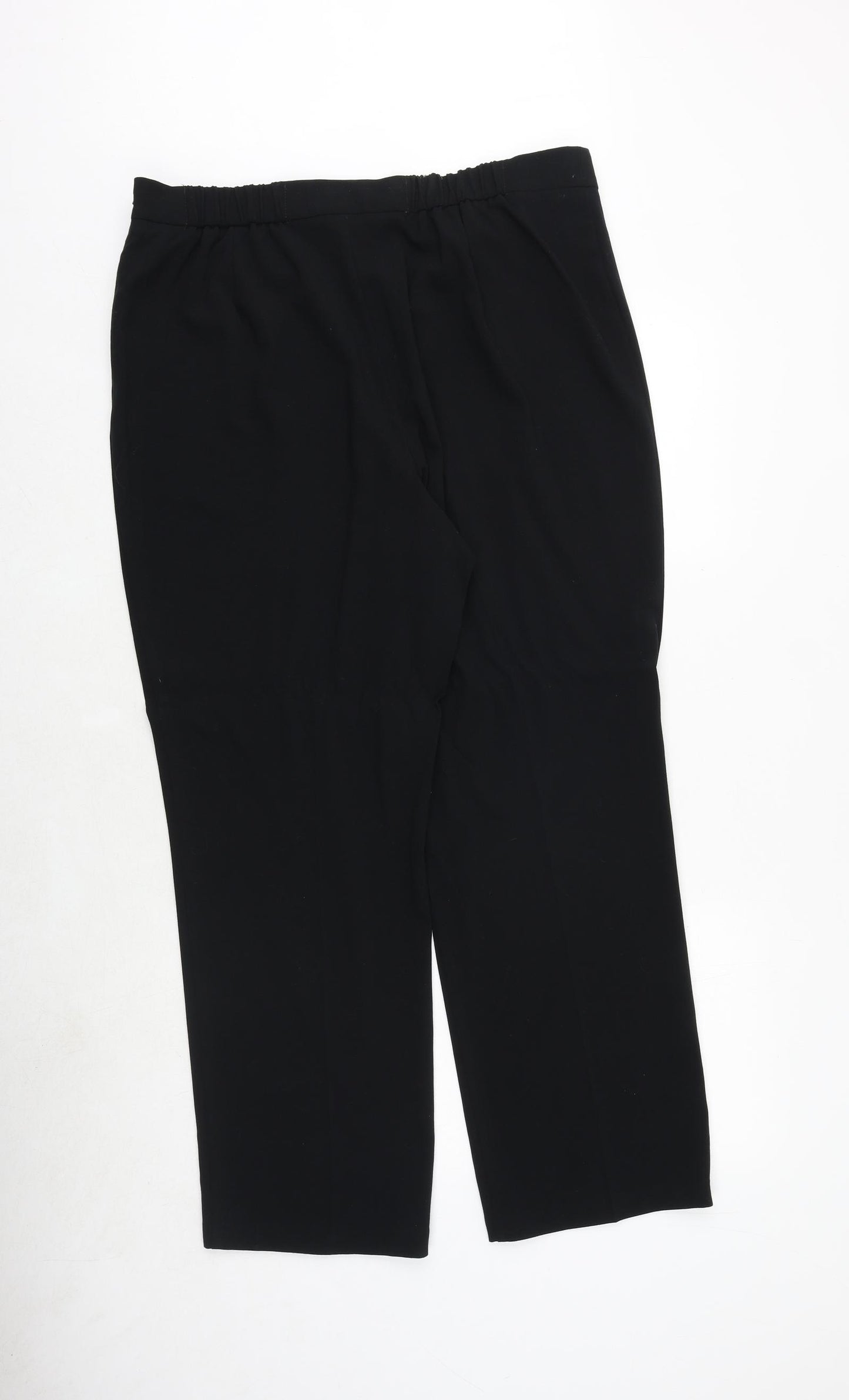 Marks and Spencer Womens Black Polyester Trousers Size 18 Regular Zip