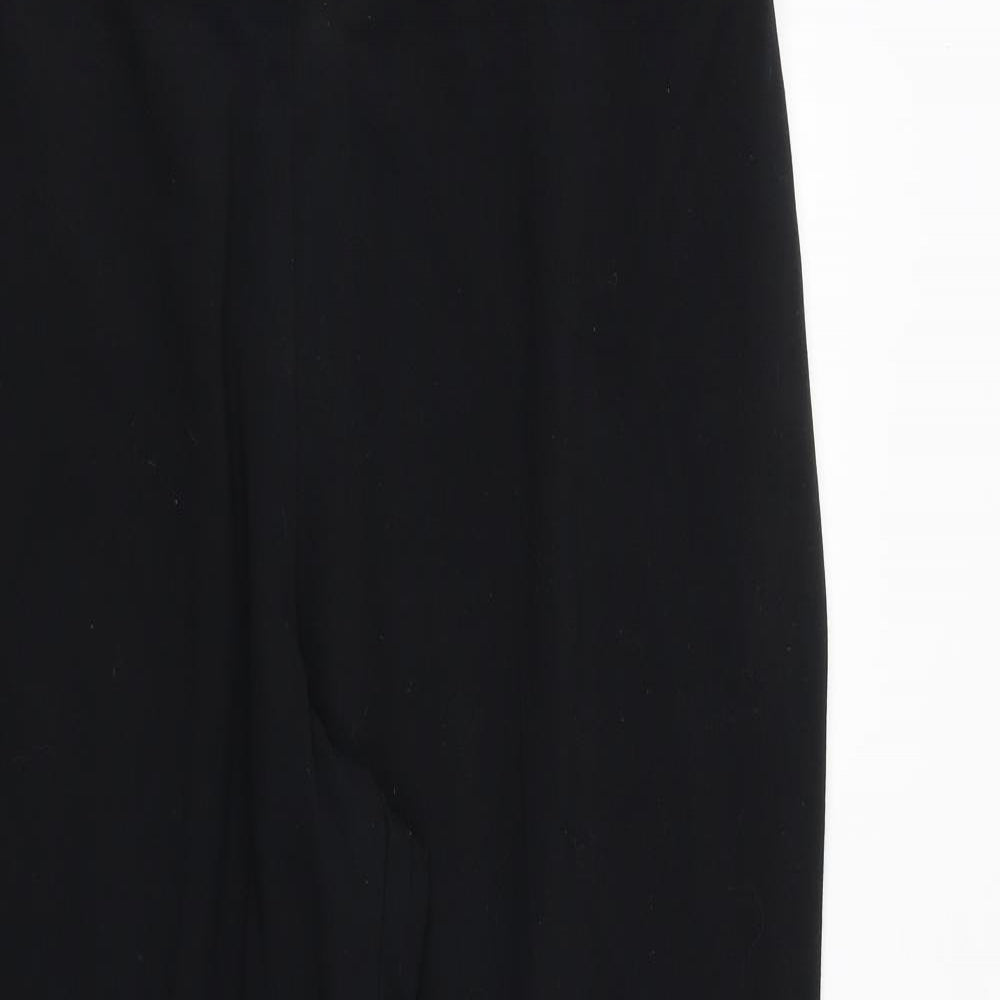 Marks and Spencer Womens Black Polyester Trousers Size 18 Regular Zip