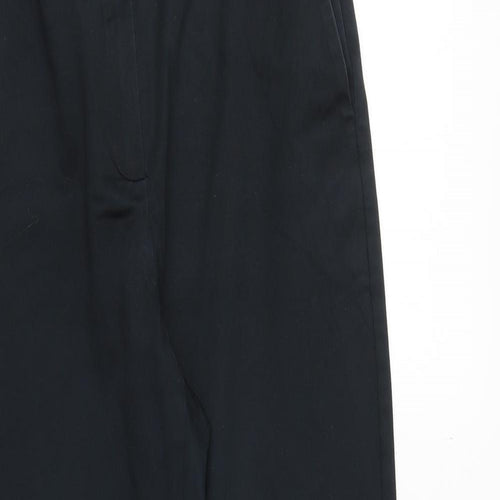 Marks and Spencer Womens Black Cotton Trousers Size 8 Regular Zip