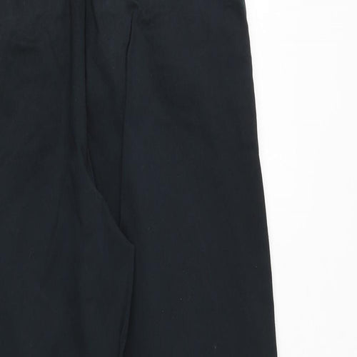 Marks and Spencer Womens Black Cotton Trousers Size 8 Regular Zip