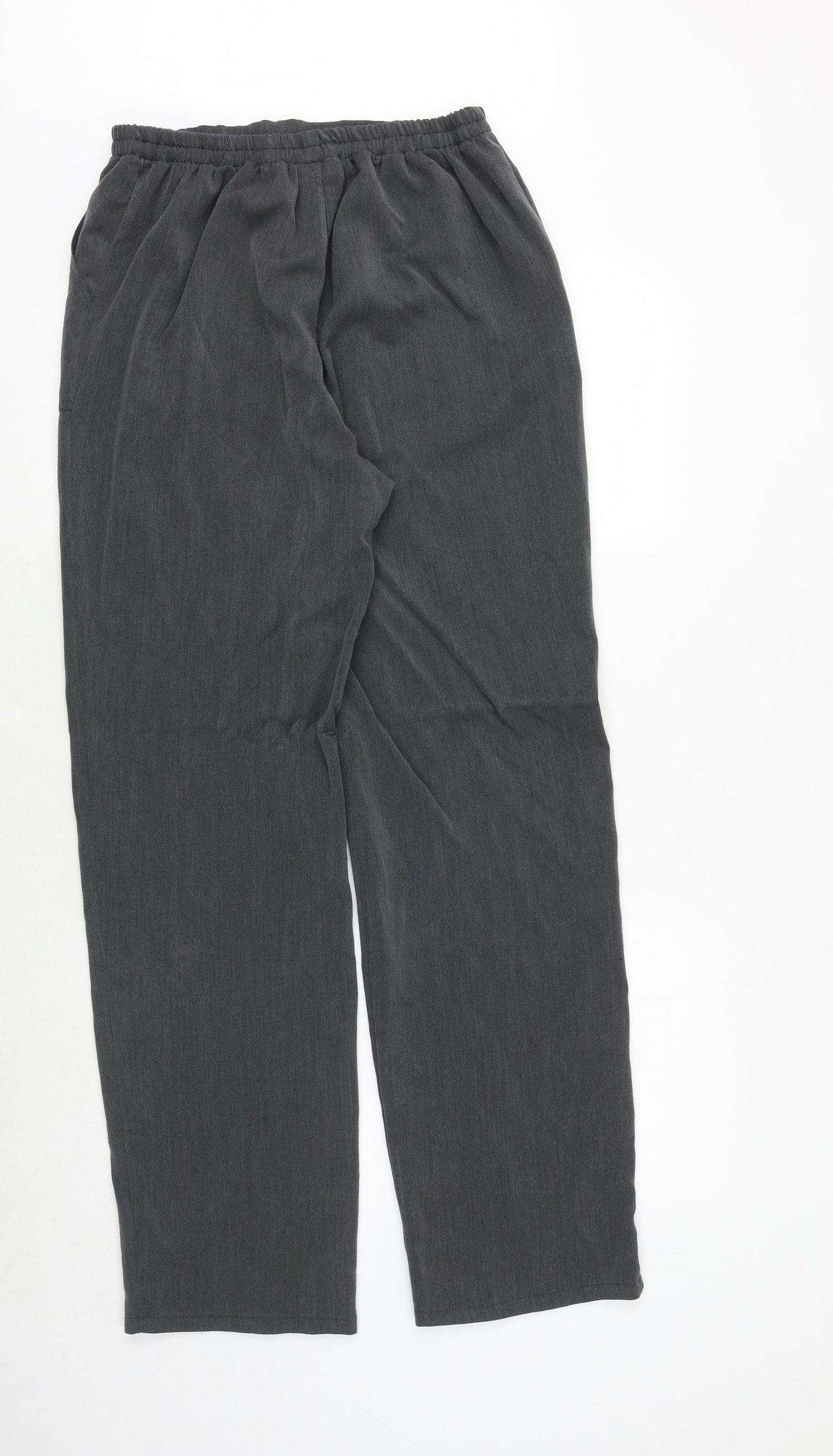 AFIBEL Womens Grey Polyester Trousers Size 16 Regular