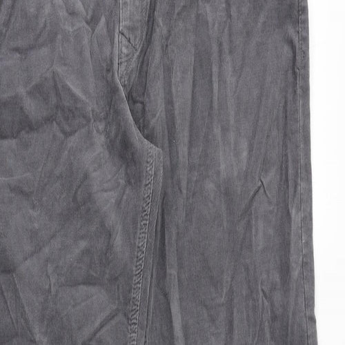 Marks and Spencer Mens Grey Cotton Trousers Size 34 in Regular Zip