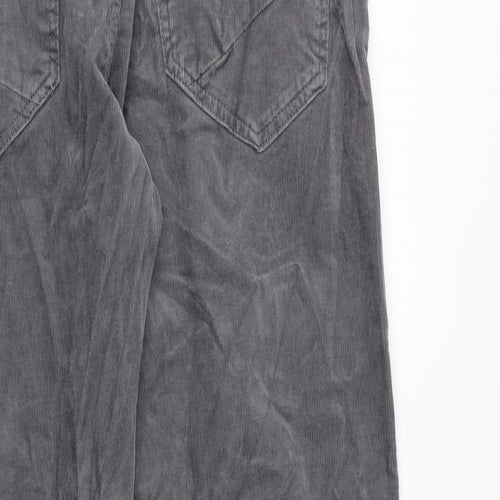 Marks and Spencer Mens Grey Cotton Trousers Size 34 in Regular Zip