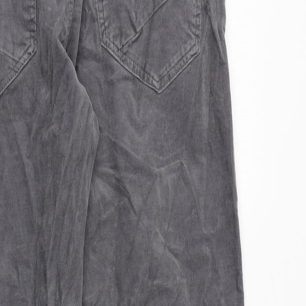 Marks and Spencer Mens Grey Cotton Trousers Size 34 in Regular Zip