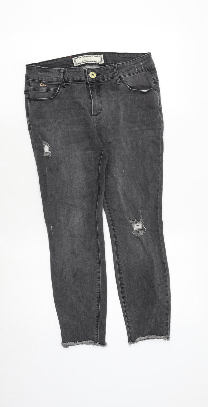Salad Jeans Womens Grey Cotton Skinny Jeans Size 28 in Regular Zip