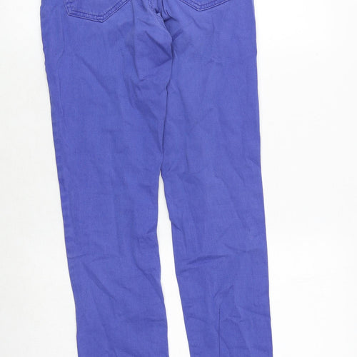 Missguided Womens Purple Cotton Straight Jeans Size 10 Regular Zip