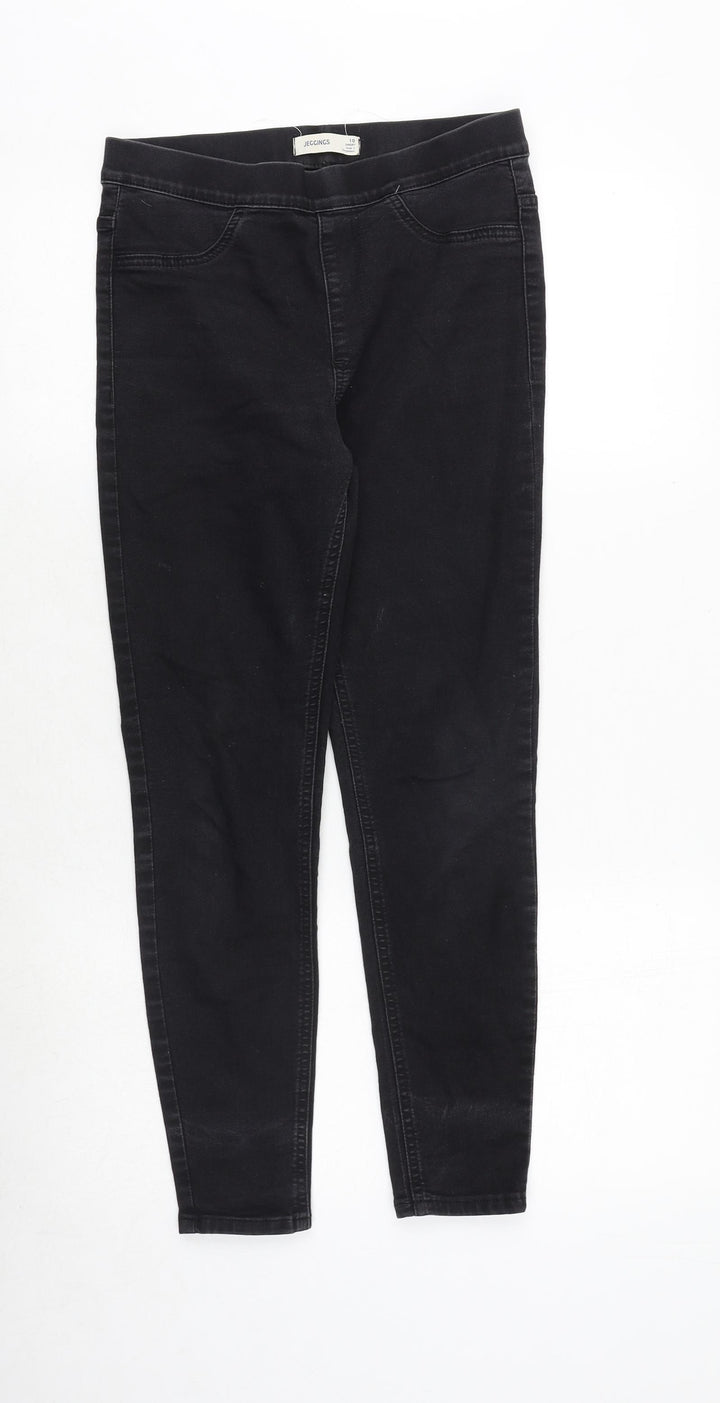 Marks and Spencer Womens Black Cotton Jegging Jeans Size 10 Regular