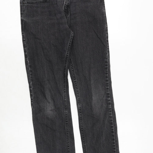 Signature by Levi Strauss & Co. Mens Black Cotton Straight Jeans Size 28 in L28 in Regular Zip