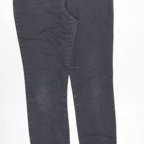 Wallis Womens Grey Cotton Skinny Jeans Size 12 Regular Zip