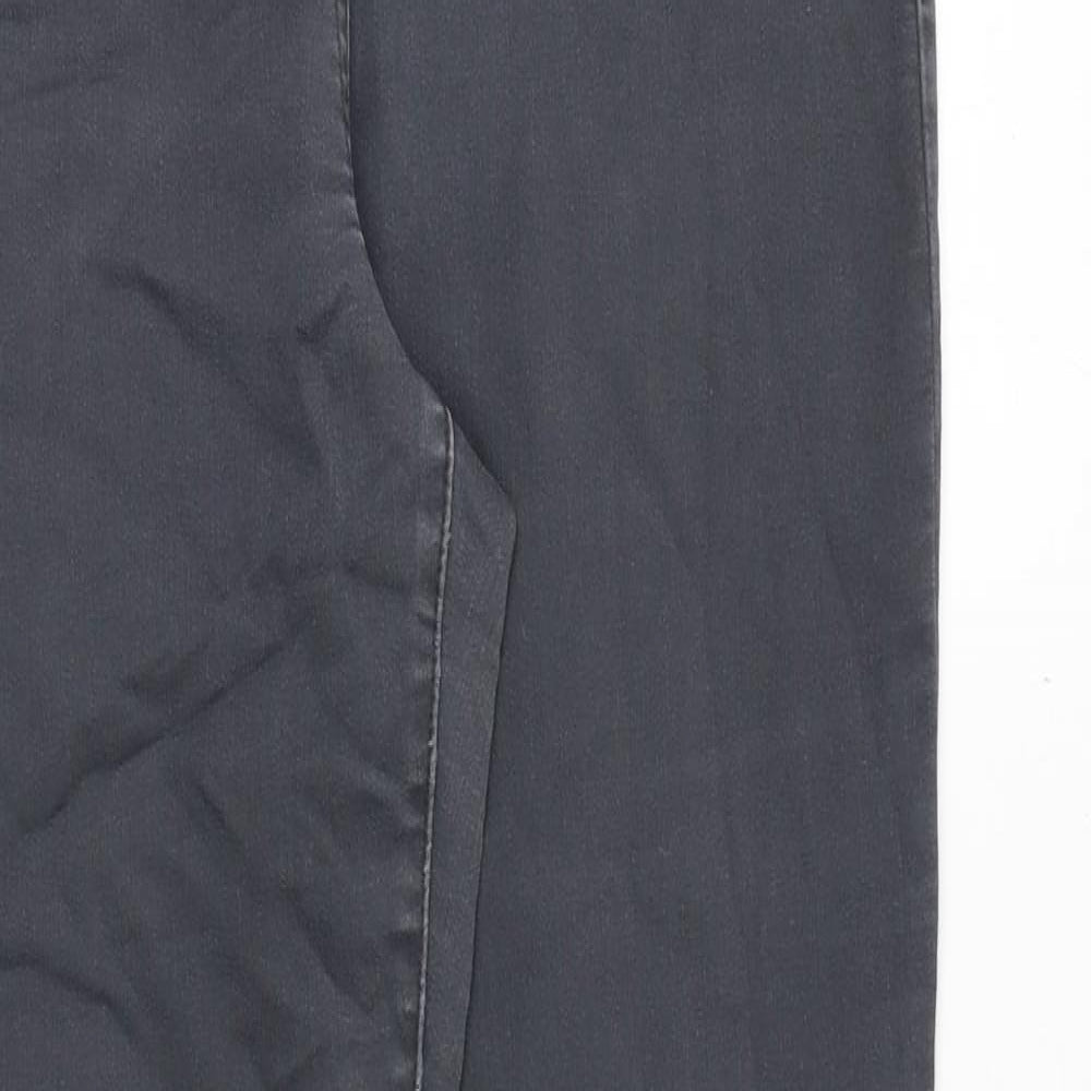 Wallis Womens Grey Cotton Skinny Jeans Size 12 Regular Zip