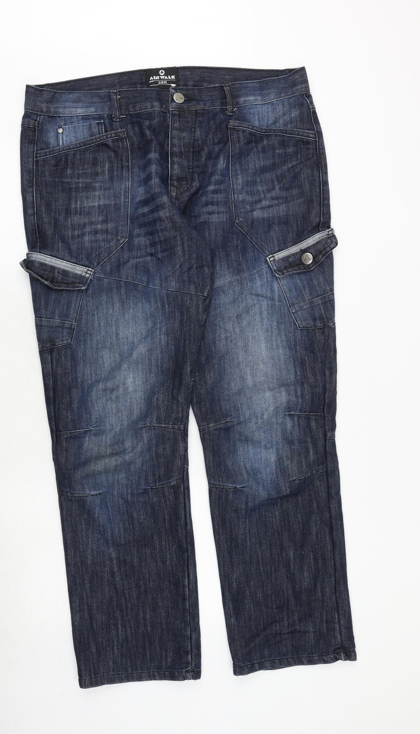 AIRWALK Mens Blue Cotton Straight Jeans Size 38 in Regular Zip