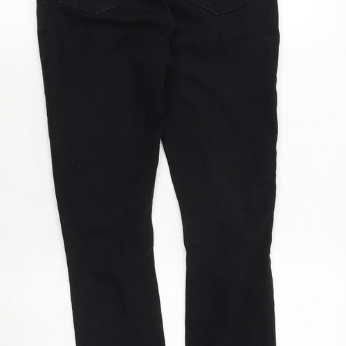 New Look Womens Black Cotton Straight Jeans Size 10 Regular Zip