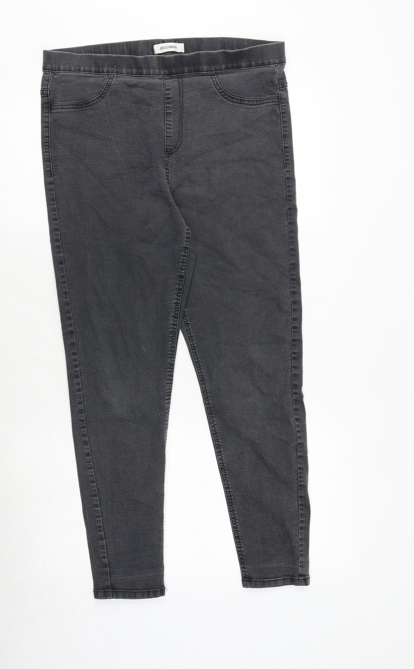 Marks and Spencer Womens Grey Cotton Jegging Jeans Size 14 Regular