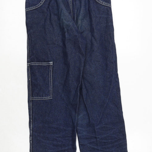 J.Galt Womens Blue Cotton Straight Jeans Size S Regular Zip