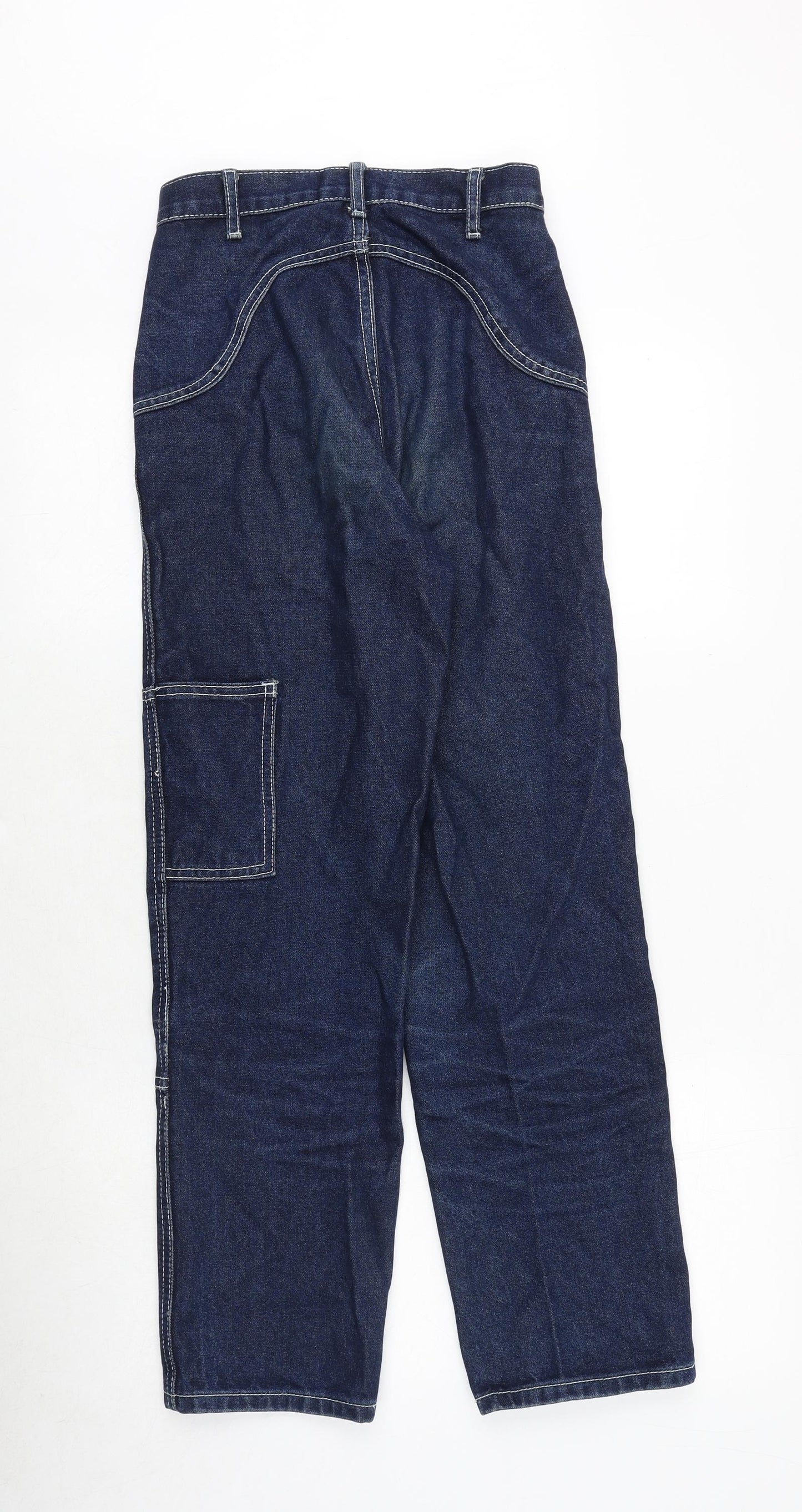 J.Galt Womens Blue Cotton Straight Jeans Size S Regular Zip