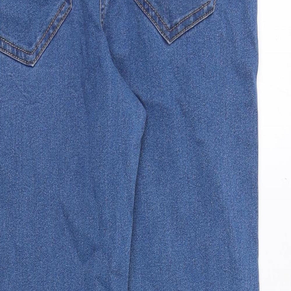 Bonmarché Womens Blue Cotton Straight Jeans Size 12 Regular Zip