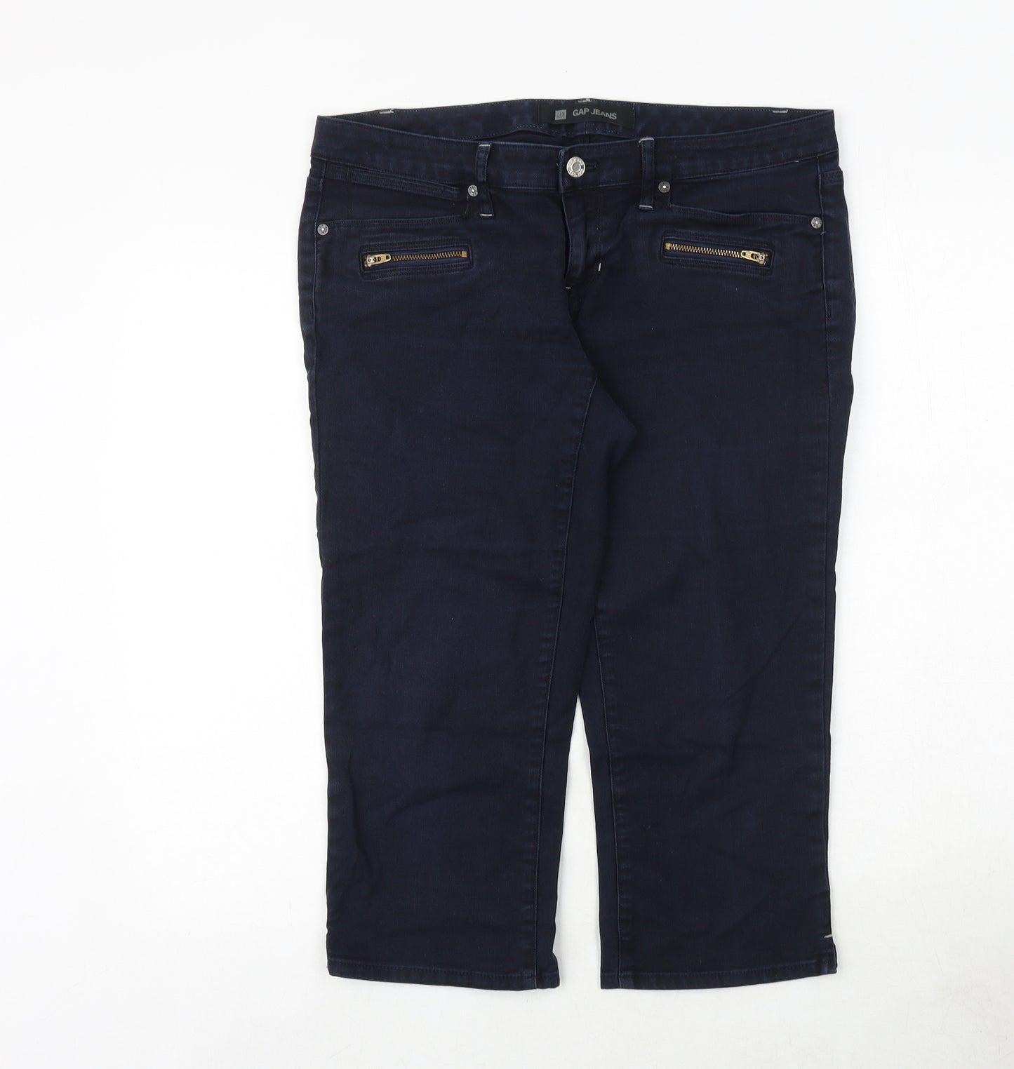 Gap Womens Blue Cotton Straight Jeans Size 34 in Regular Zip