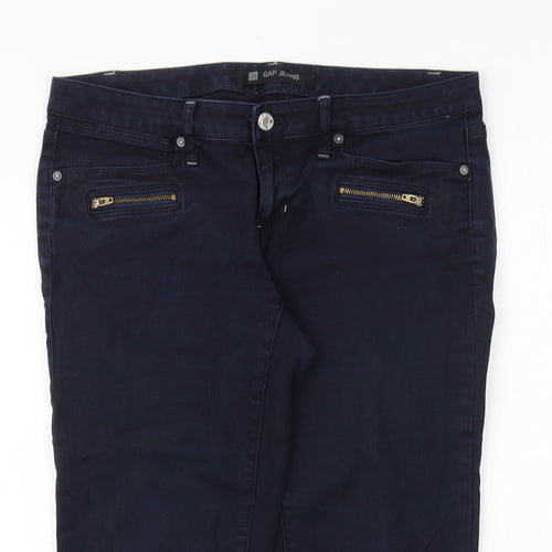 Gap Womens Blue Cotton Straight Jeans Size 34 in Regular Zip