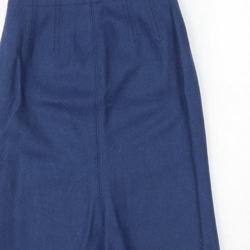 Uniqlo Womens Blue Wool A-Line Skirt Size 24 in Zip