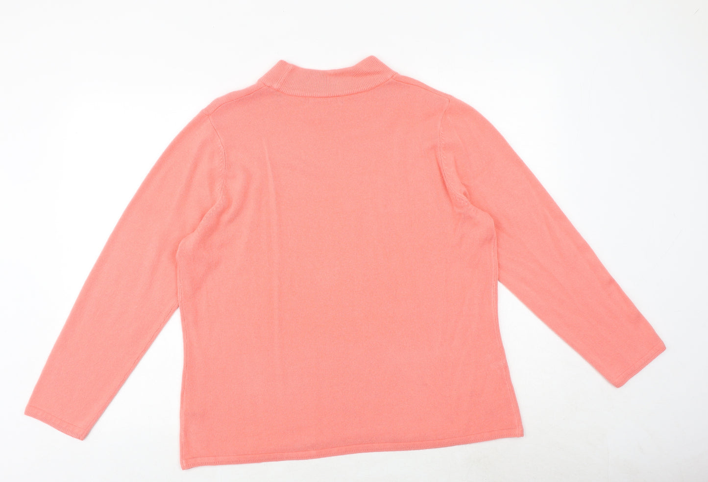 Bonmarché Womens Pink Mock Neck Acrylic Pullover Jumper Size L