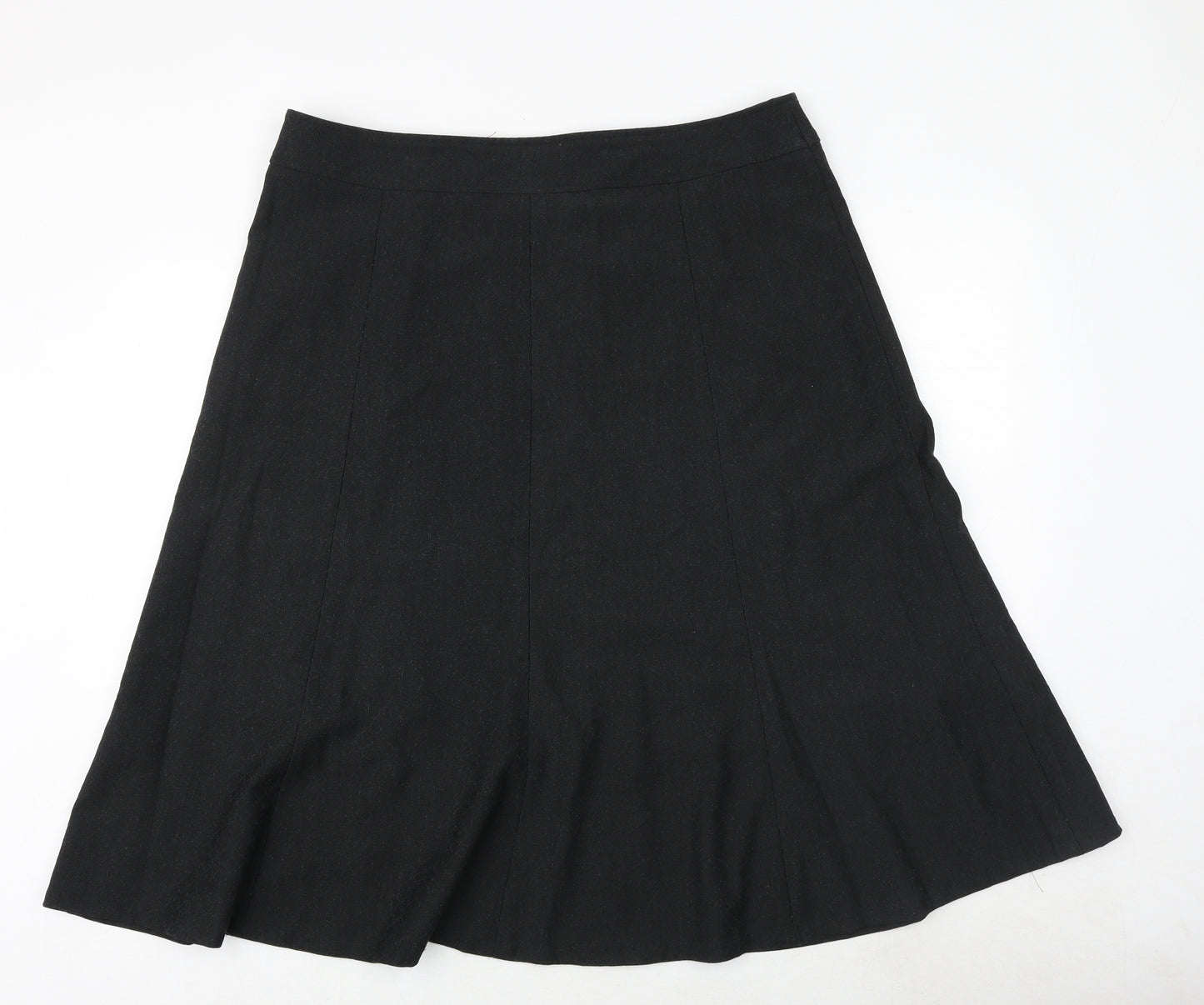 lbo london Womens Black Polyester Swing Skirt Size 18 Zip