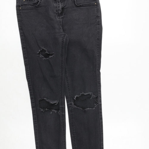New Look Womens Black Cotton Skinny Jeans Size 8 Regular Zip