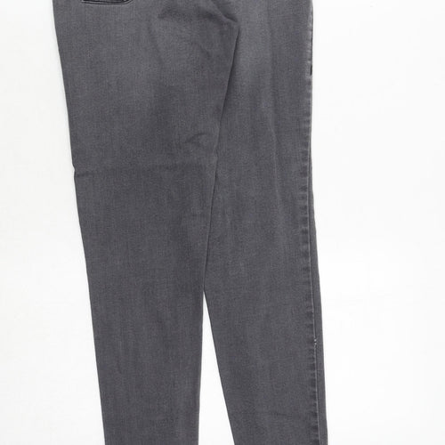 Dorothy Perkins Womens Grey Cotton Skinny Jeans Size 10 Regular Zip