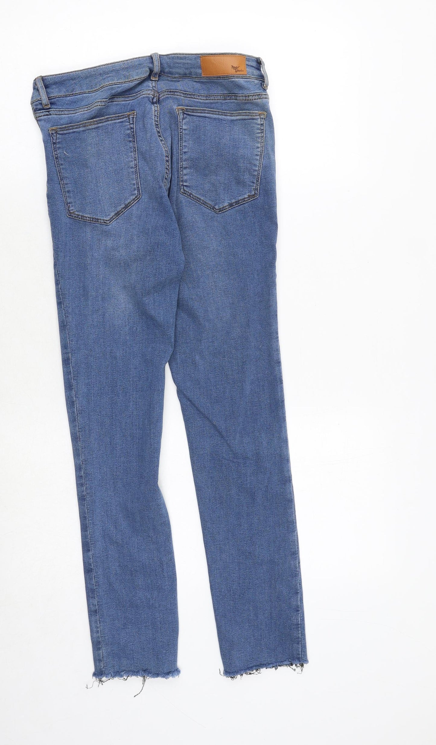 Never Denim Womens Blue Polyester Straight Jeans Size 28 in Regular Zip