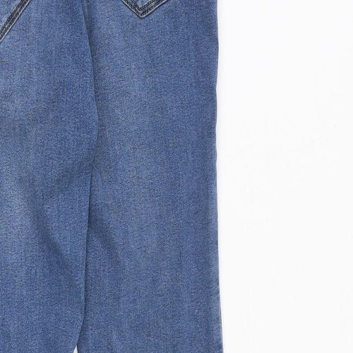 Never Denim Womens Blue Polyester Straight Jeans Size 28 in Regular Zip
