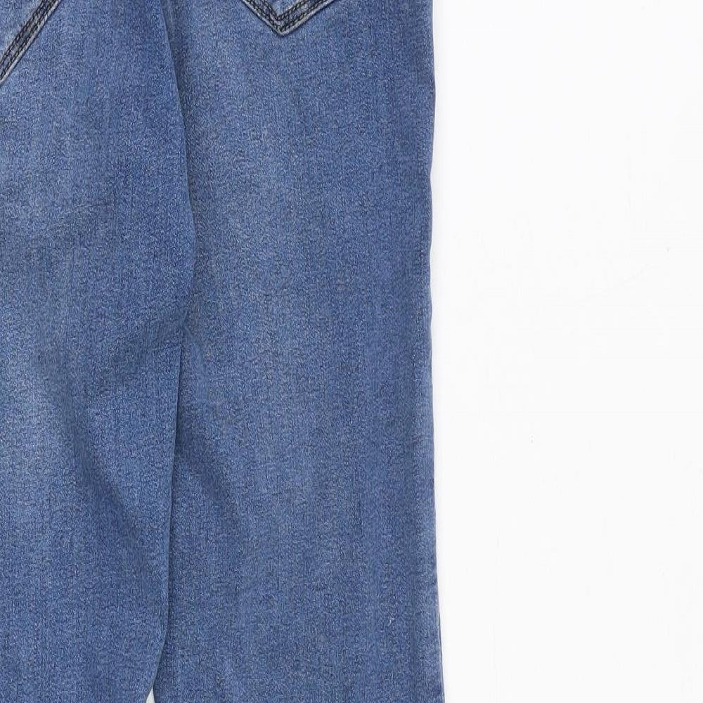 Never Denim Womens Blue Polyester Straight Jeans Size 28 in Regular Zip
