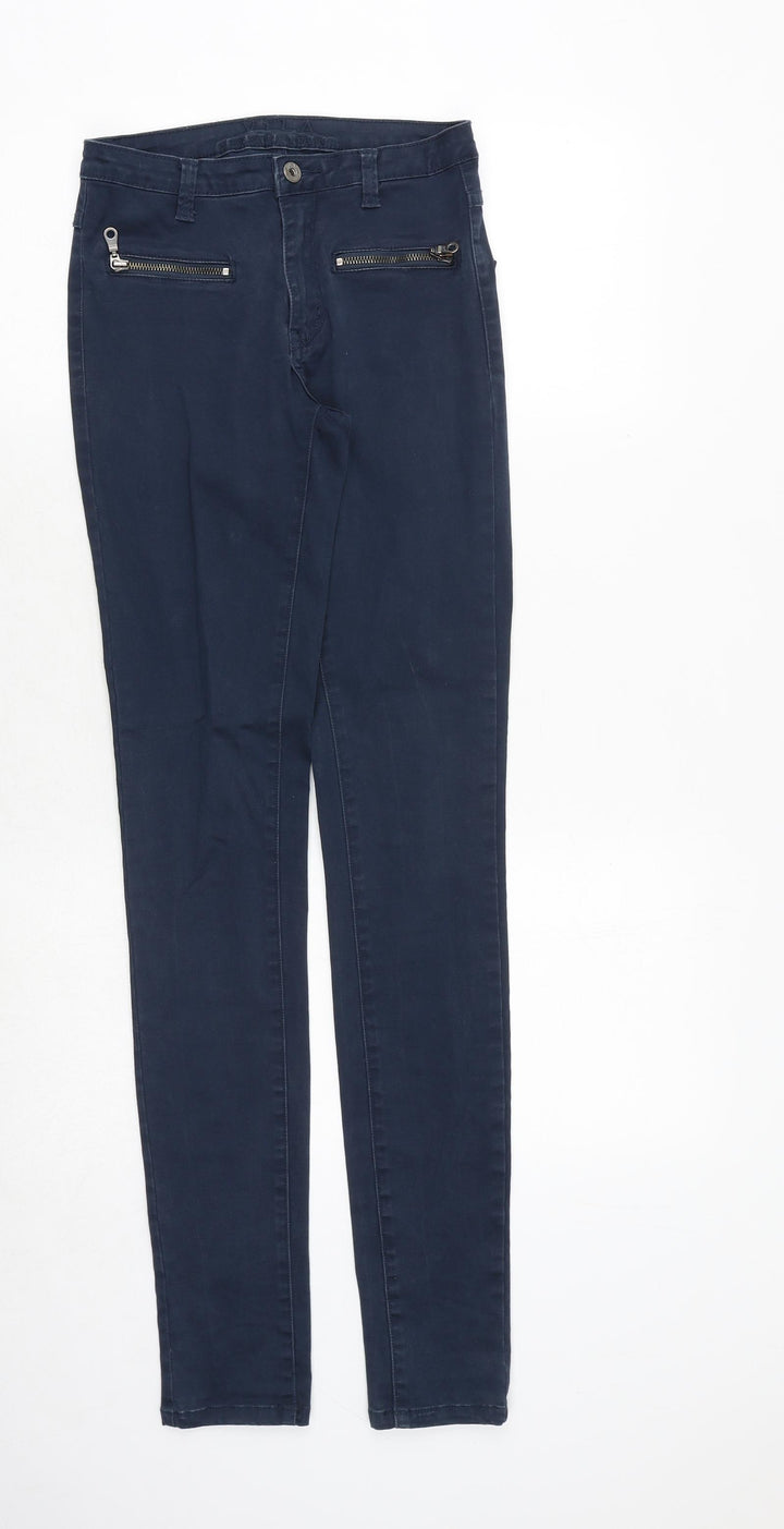 VILA Womens Blue Polyester Skinny Jeans Size 24 in Regular Zip