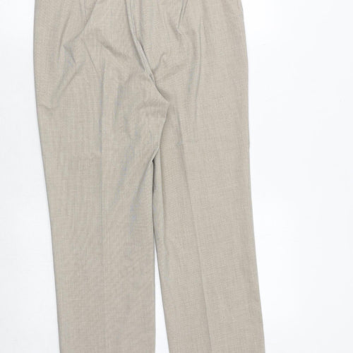 Marks and Spencer Womens Beige Polyester Trousers Size 12 Regular Zip
